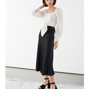 & Other Stories Bias Cut Satin Midi Skirt